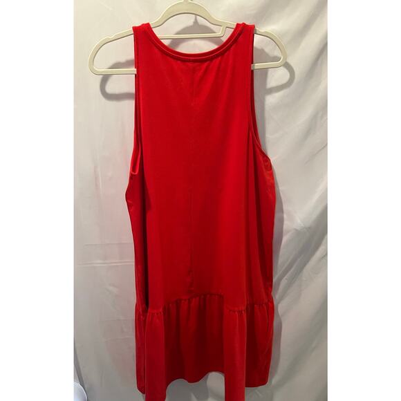 Red Ruffle Trim V-Neck Sleeveless Sundress - A New Day - Size XL - Picture 5 of 6